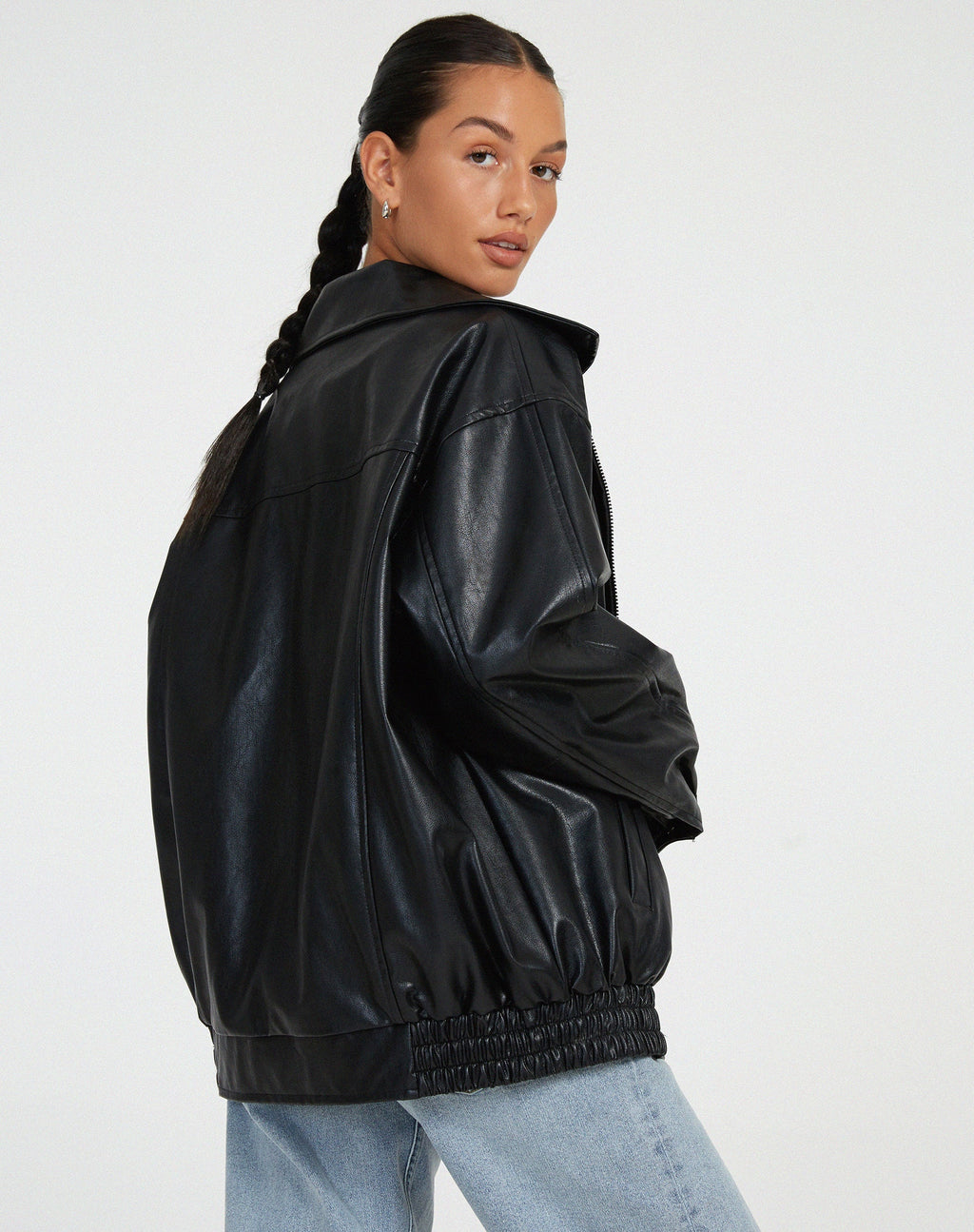 Loose Leather Jacket for Women