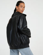 Loose Leather Jacket for Women