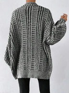 Hortense™ | Cable-Detail Buttoned Oversized Cardigan