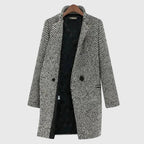 Sophisticated Timeless Textured Herringbone Longcoat