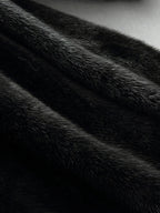 Eudora™ | Black hooded fur swing coat