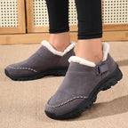 Elinor™ | Faux-suede fleece-lined strap ankle boots