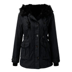 Insulated Faux-Fur Hooded Slim-Fit Parka Jacket