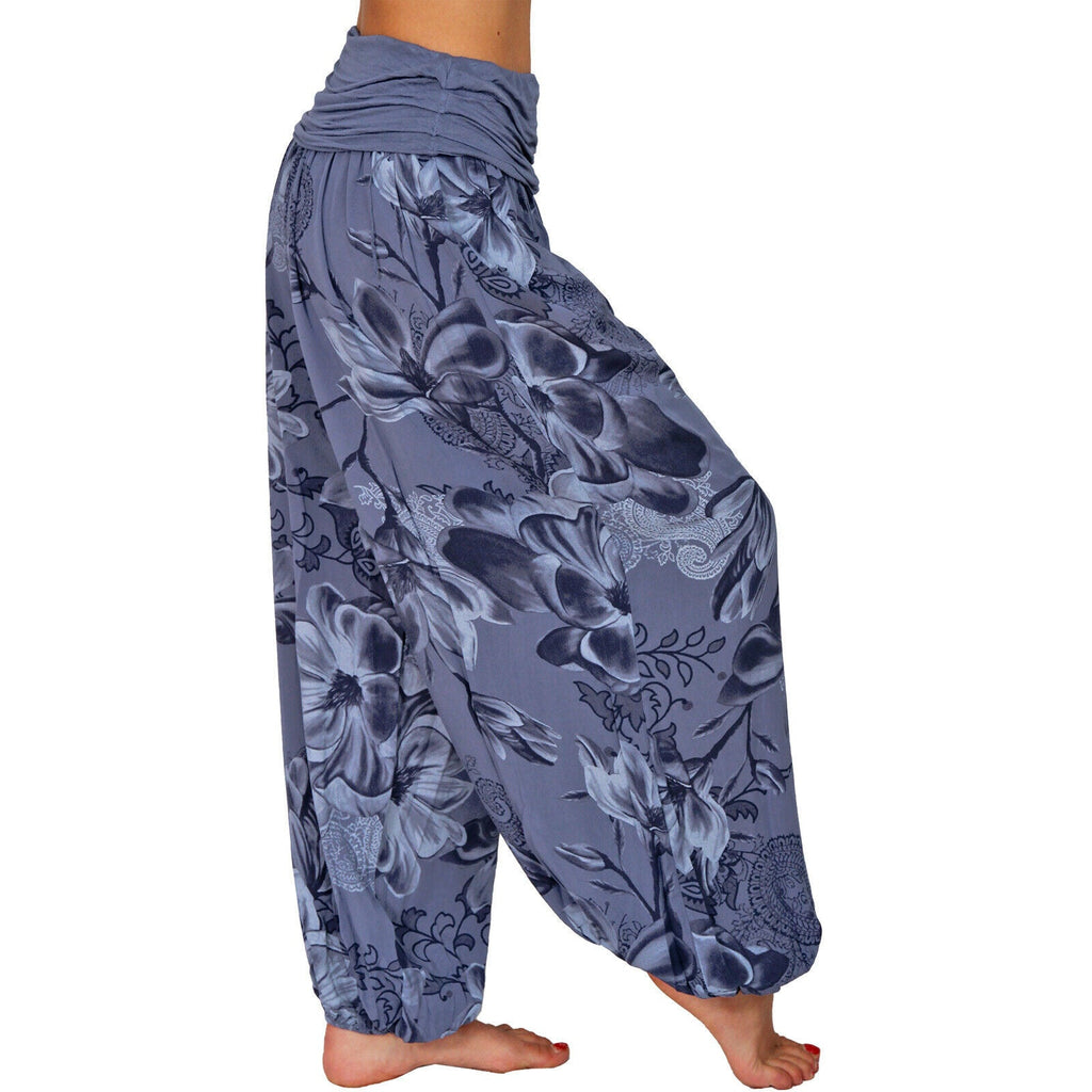 Elegant Floral Smocked Harem Pants