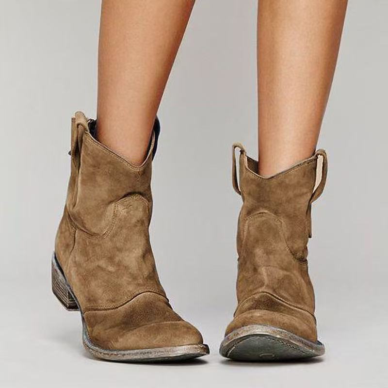 Authentic Rugged Distressed Suede Western Boots