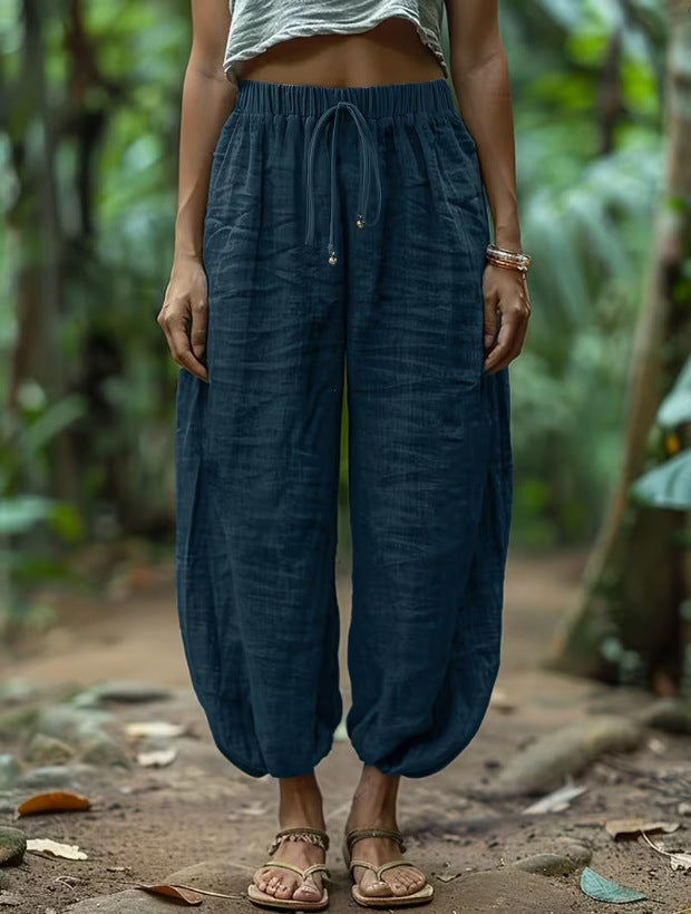 Boho Drawstring Waist Harem Pants