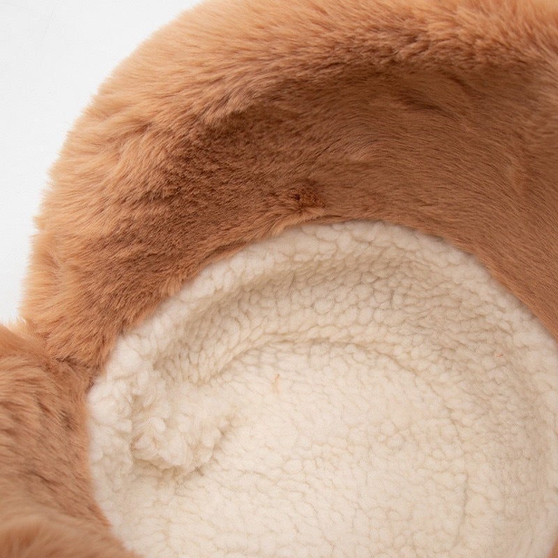 Eira™ | Faux-fur trim corduroy cloche hat