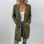 Kiana™ | Cable-Knit Buttoned Mid-Length Cardigan