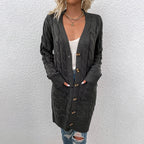 Kiana™ | Cable-Knit Buttoned Mid-Length Cardigan