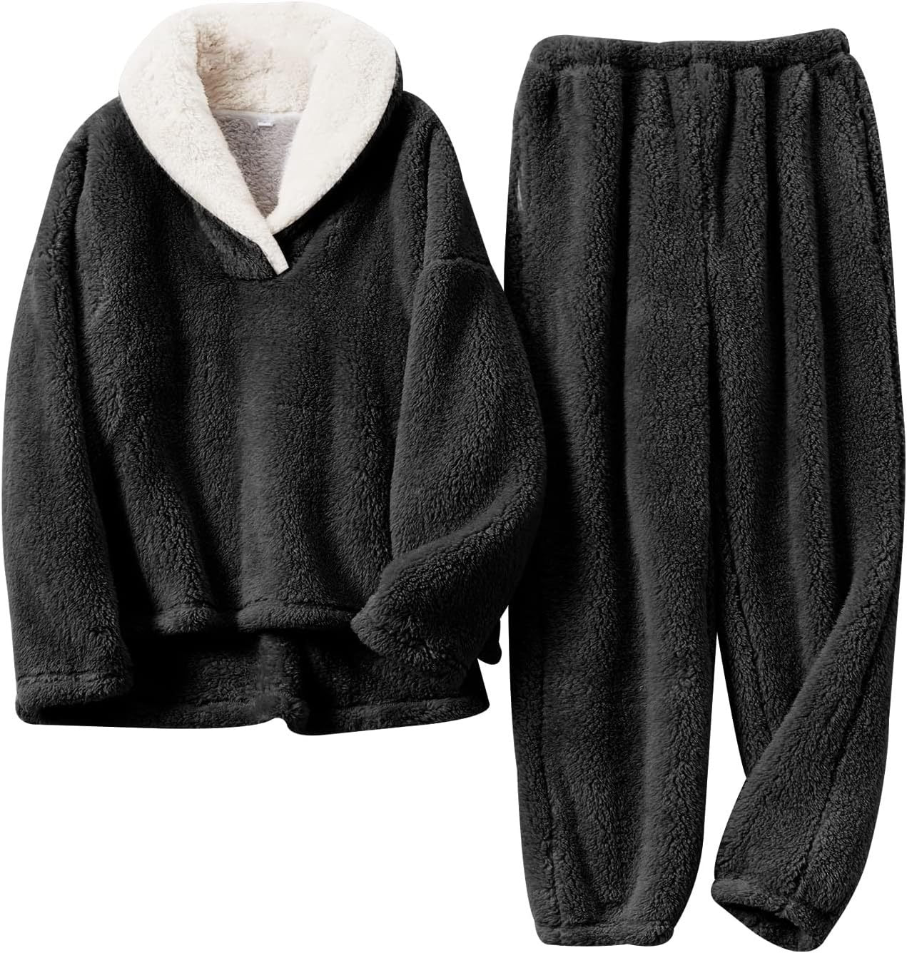 Tiny™ | Sherpa-collar fleece loungewear set
