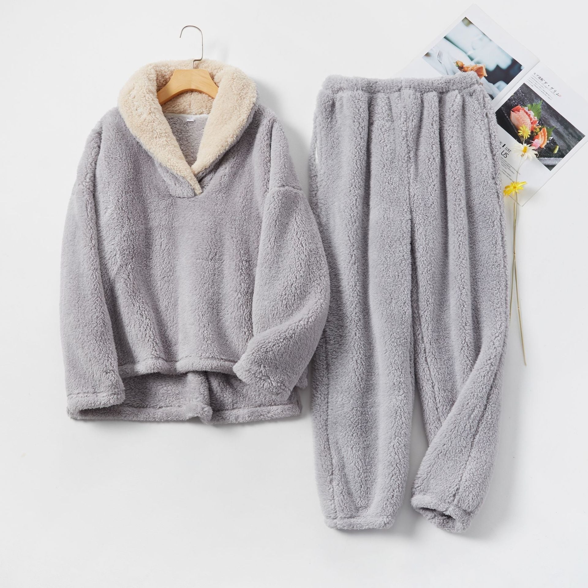 Tiny™ | Sherpa-collar fleece loungewear set