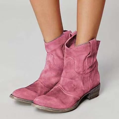 Authentic Rugged Distressed Suede Western Boots