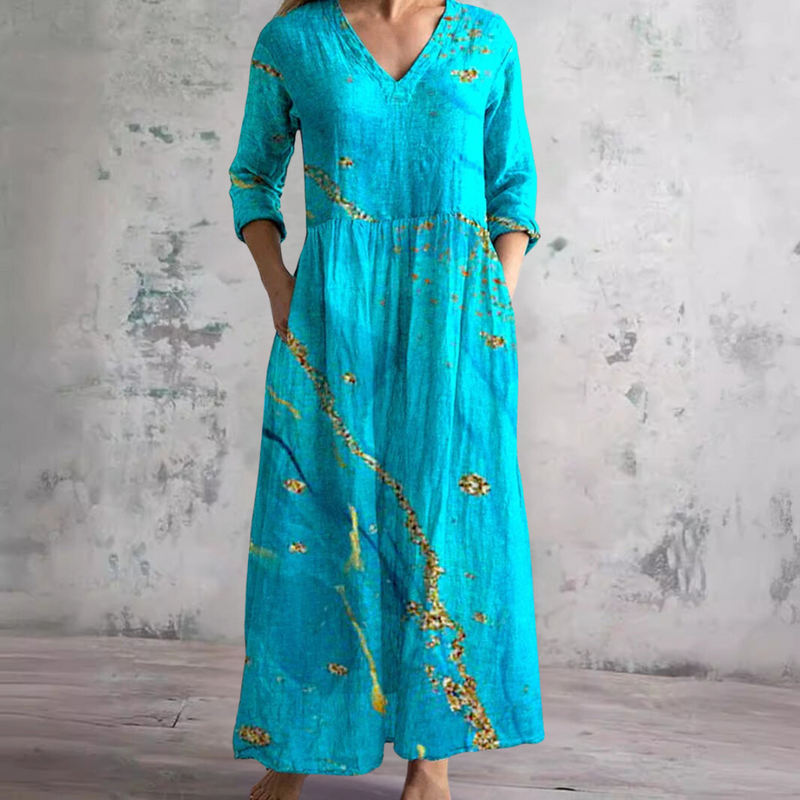 Breathable Comfort Floral Print Maxi Dress
