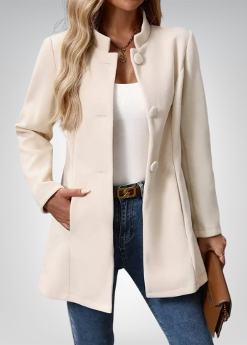 Joliette™ | Stand Collar Single Breasted Tailored Coat
