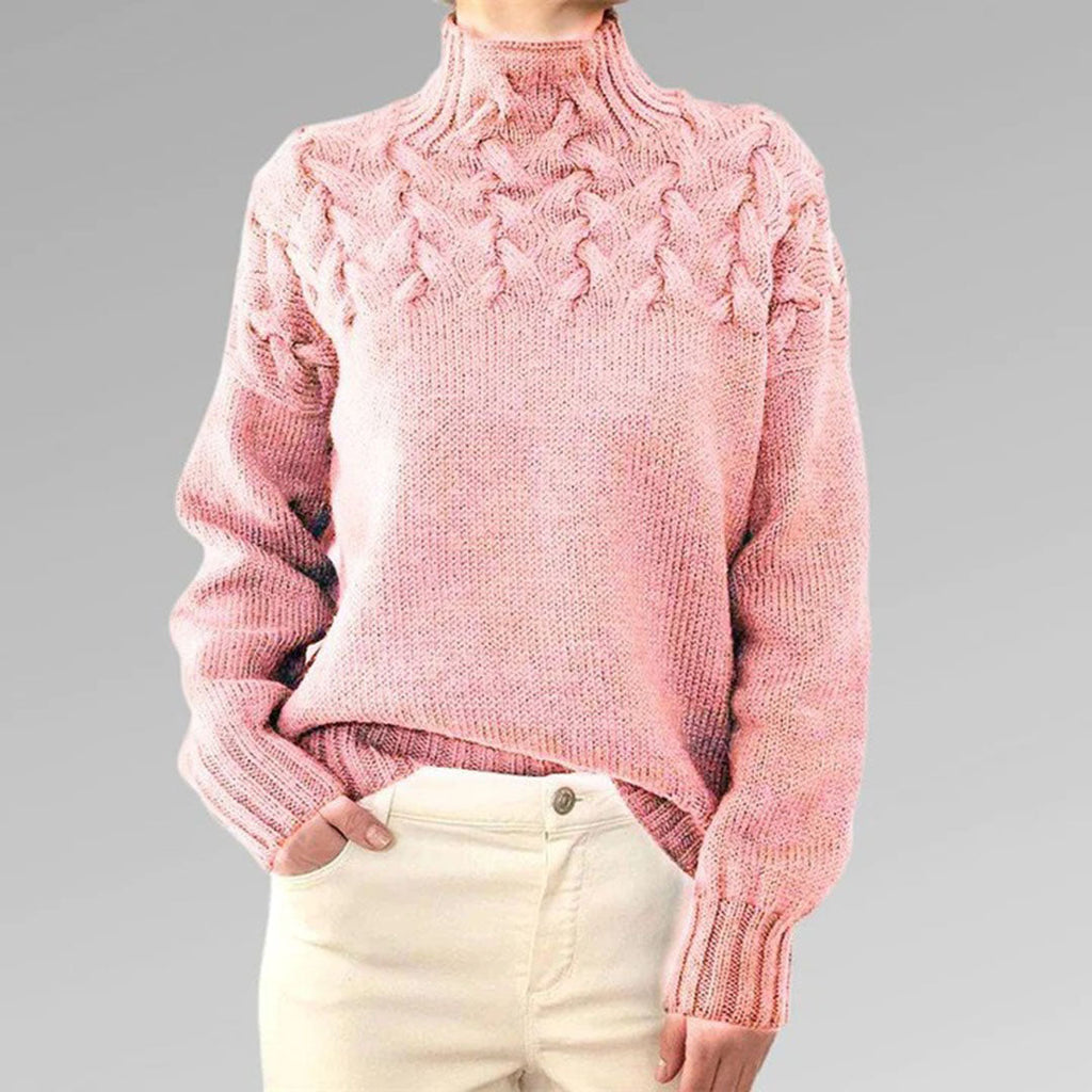 Juno | Blush Cable Knit Sweater
