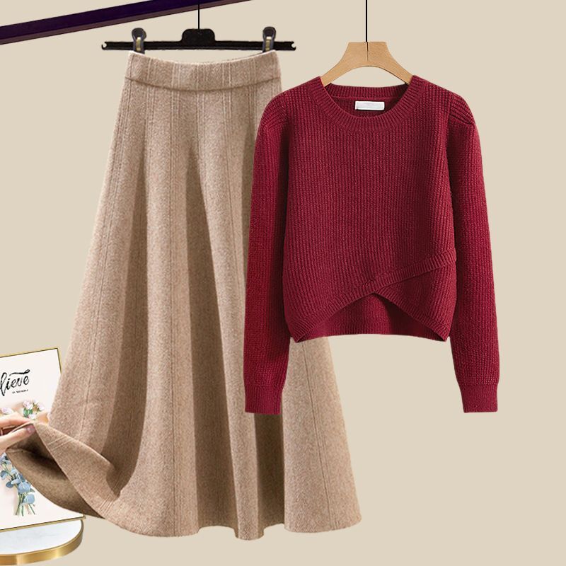 Anne™ | Elegant Knit Leisure Set with Sweater and Skirt