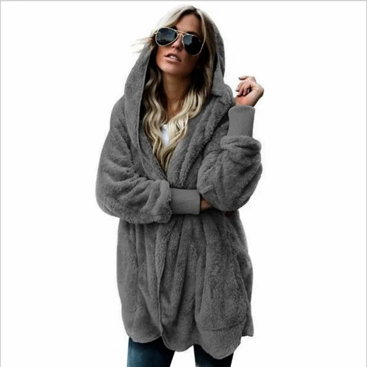 Evie™ | Plush Open-Front Teddy Cardigan