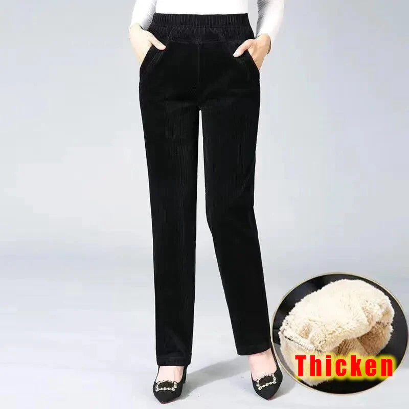 Emiliana™ | Thick Fleece-Lined Corduroy Straight Pants