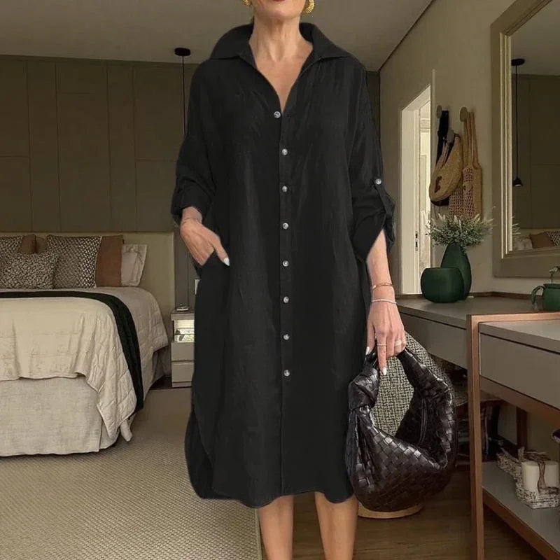 Sophisticated  Button-Down Shirt Dress