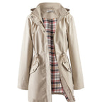 kouky™ | Waterproof Plaid-Lined Drawstring-Waist Parka Coat