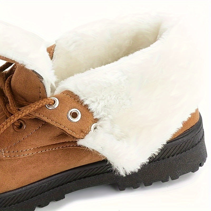 Loretta™ | Lace-Up Fleece-Lined Winter Ankle Boots