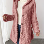 Alba™ | Cable-Knit Plush Hooded Cardigan