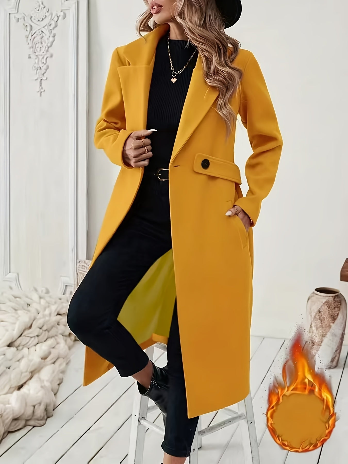 Mery™ | Notched-Lapel Button-Tab Tailored Coat