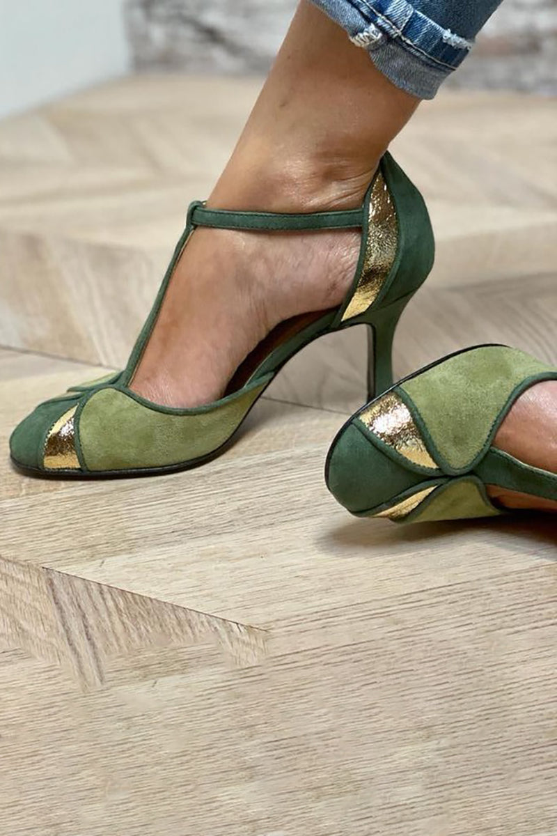 Taviana™ | Elegant Patchwork Heels