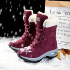 Cecilia™ | Faux-fur cuff lace-up mid-calf snow boots