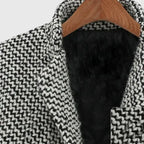 Sophisticated Timeless Textured Herringbone Longcoat