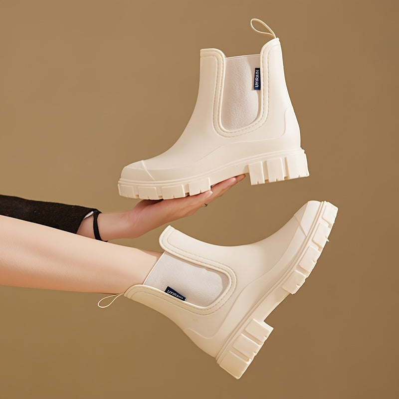 Amaranta™ | Waterproof Chelsea rubber lug-sole rain boots