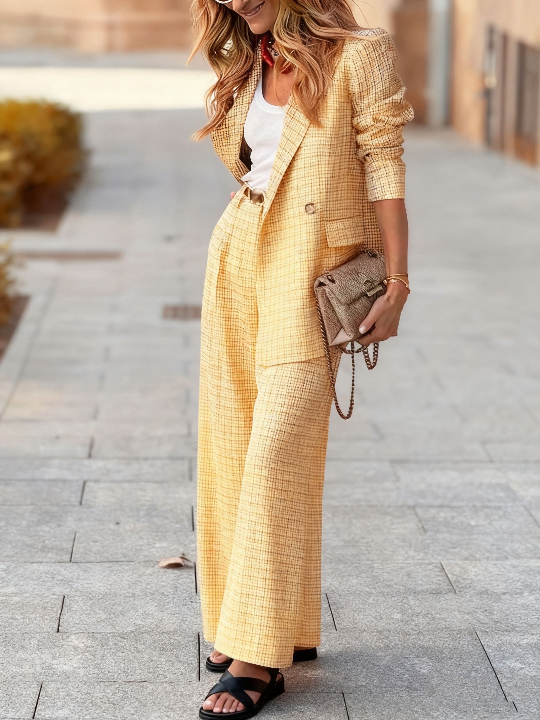 Alexandra™ | Chic Plaid Set - Casual Elegance