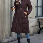 Alessandra™ | Belted Hooded Longline Puffer Coat