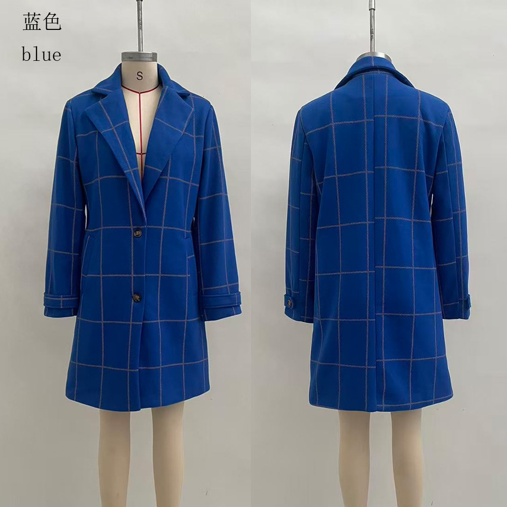 Sophisticated Windowpane Plaid Wool Coat