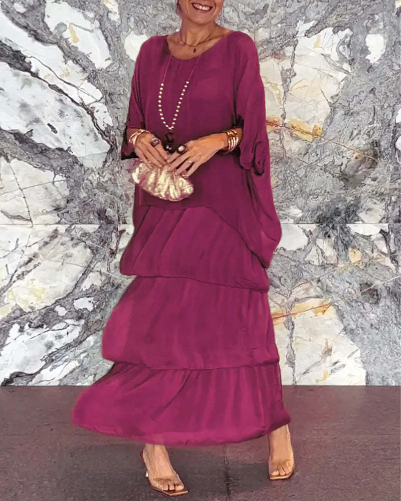 Overlay Tiered Maxi Dress