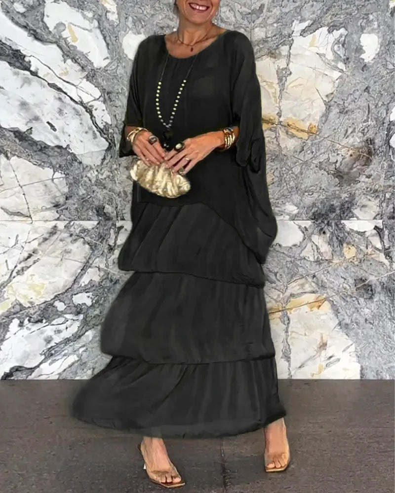 Overlay Tiered Maxi Dress