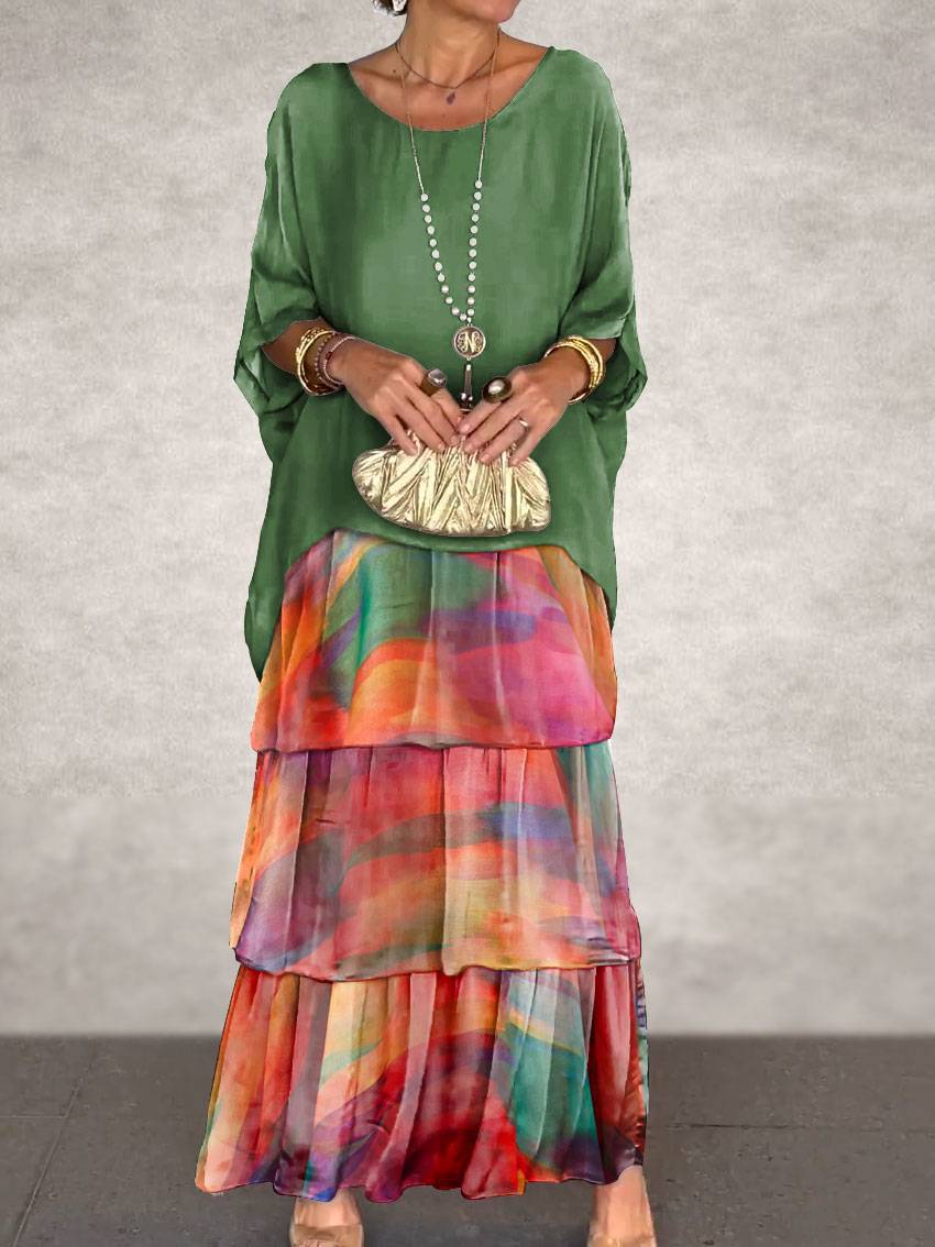 Overlay Tiered Maxi Dress