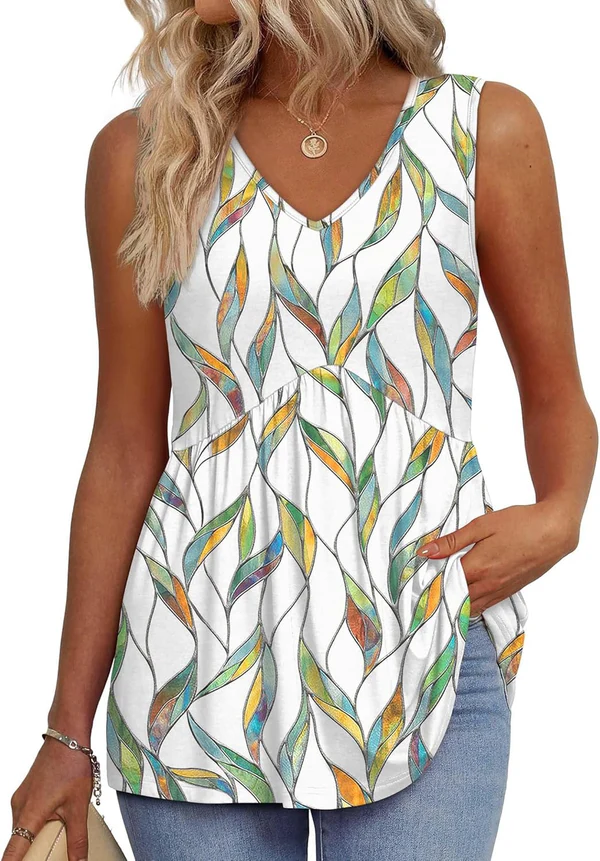 Casual V-Neck Floral Print Blouse