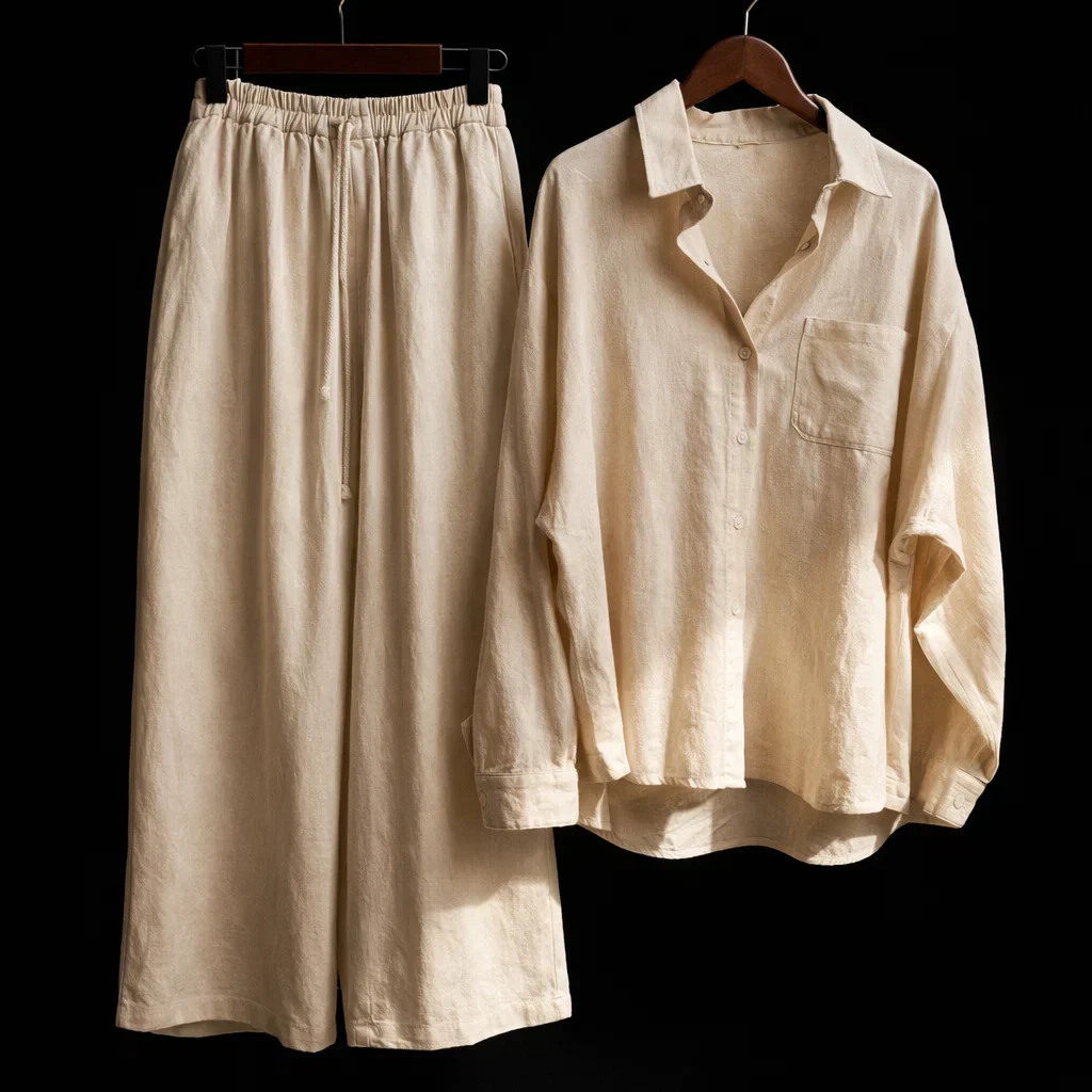 Casual Solid Lounge Two-Piece Set