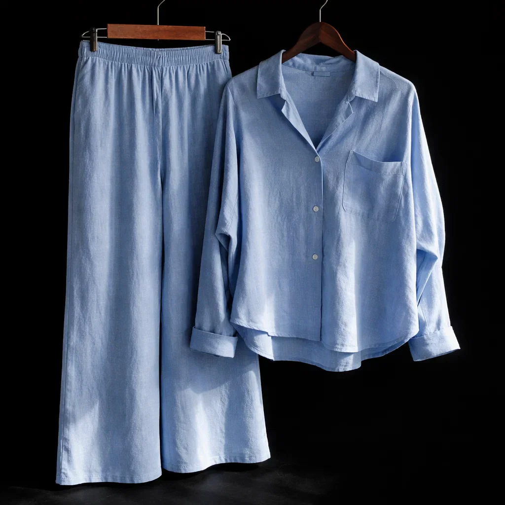 Casual Solid Lounge Two-Piece Set