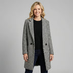 Sophisticated Timeless Textured Herringbone Longcoat
