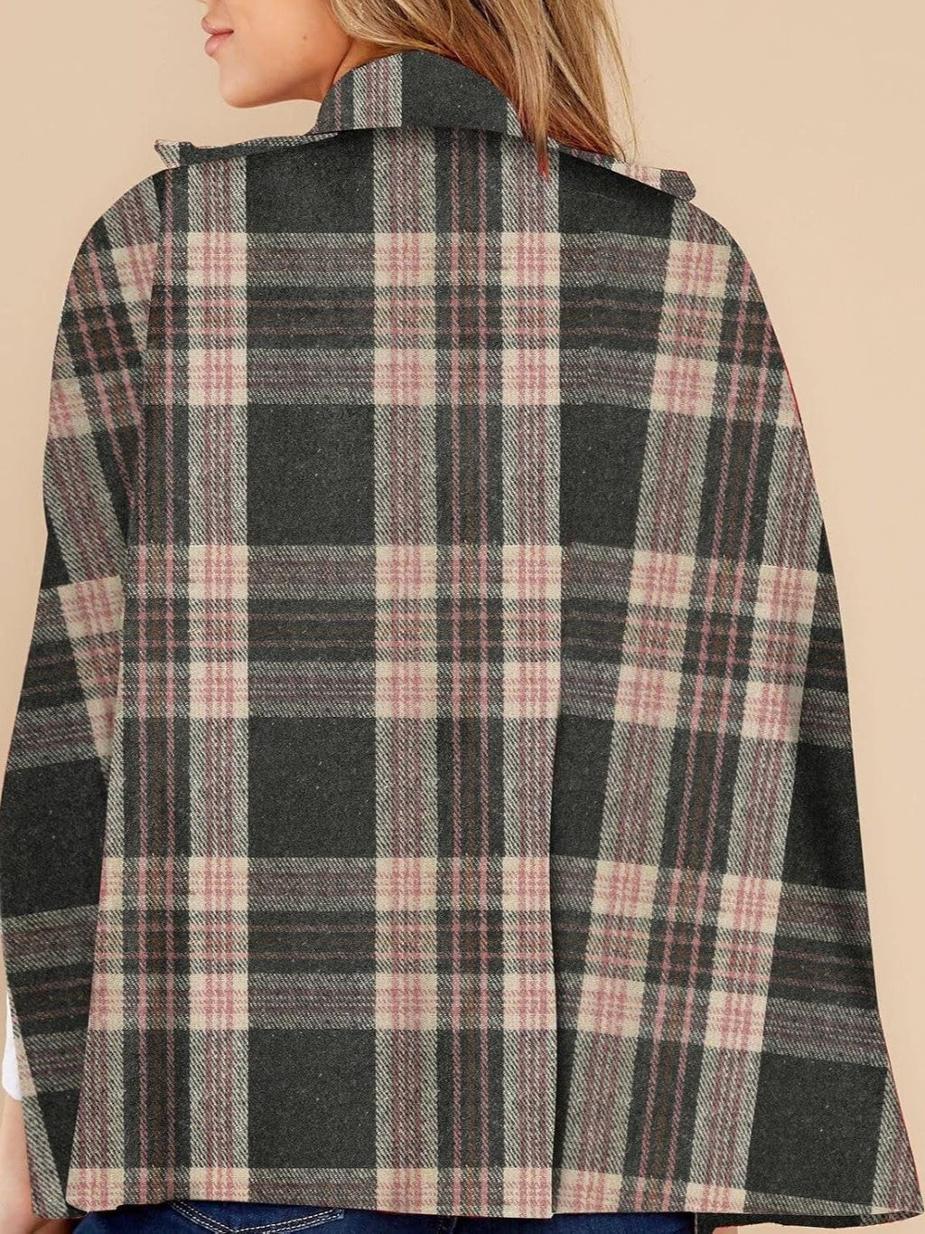 Clara™ | Plaid double-breasted cape coat