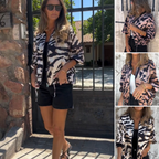 Zelda™ | Zip-Up Zebra Print Bomber Jacket