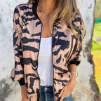 Zelda™ | Zip-Up Zebra Print Bomber Jacket