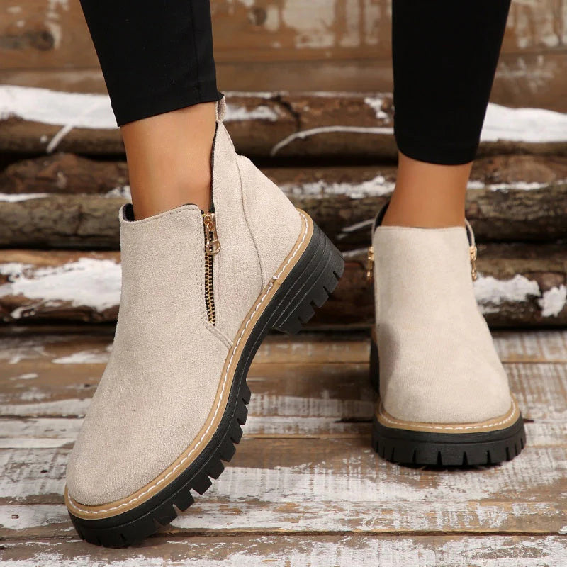Supportive Versatile Side-Zip Lug-Sole Ankle Boots