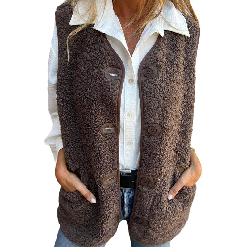 Ella™ | Teddy sherpa fleece button-front jacket