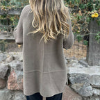 Manuela™ | Ribbed-Sleeve Double-Breasted Cardigan Coat