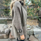 Manuela™ | Ribbed-Sleeve Double-Breasted Cardigan Coat