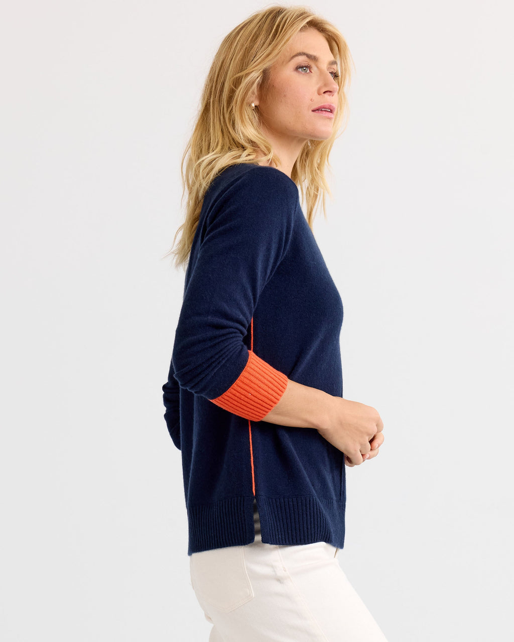 Cashmere Contrast Crew