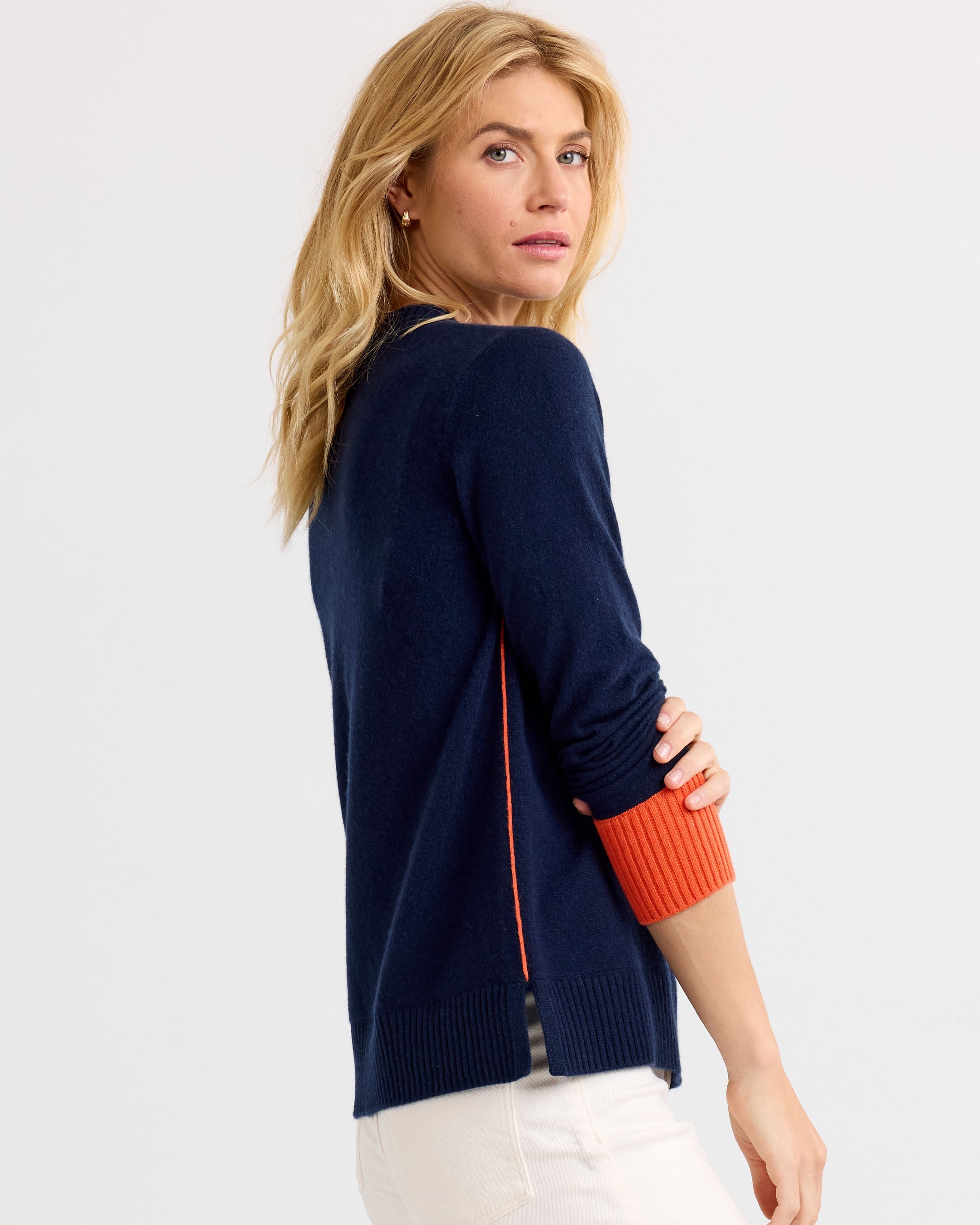 Cashmere Contrast Crew